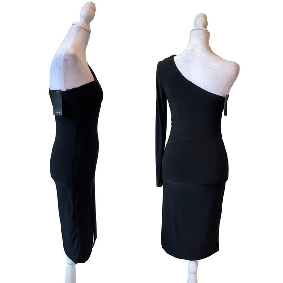 21 Saints Midi One-shoulder Cocktail Dress with Cutout on Left Shoulder size M - Picture 2 of 10